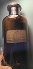 Apothecary Bottle 12  Brown Label   Cork Parke Davis Co   -5  Diameter Berlin Nh