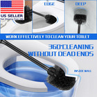 Black Toilet Brush And Holder Set For Bathroom And Toilet Scrubber  2 Pack