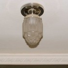 750a Vintage Skyscraper Ceiling Light Glass Lamp Fixture Bath Hall Porch 1 Of 3