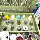 Vintage 70   s Max Klein Large Avocado Green Sewing Box Full Of Vintage Swing Kit
