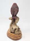 Hand Painted Wooden Bird - Carved Purple Finch Signed Vintage Artwork Adcock