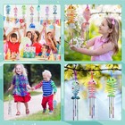 12 Pack Wind Chime Kit Spring Craft For Kids Wooden Arts And Crafts For8055