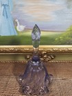 Vintage Fenton Light Blue Glass Bell Paisley Swirl Design  7  Tx 3 75  Diameter 