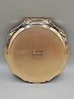 Vintage Stratton England Royal Blue Floral Enamel Powder Mirror Compact Unused