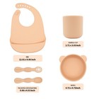 Babyx Silicone Feeding Set 5pc Suction Bowl Training Spoon Fork Cup Bib Blw Baby