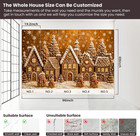 Wall Mural Peel And Stick Gingerbread Houses Snowman Figures Festive Snowy Scene