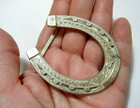 Vintage 20s Irvine Jachens Hand Chased Sterling Silver Horseshoe Belt Buckle