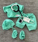 Ty Gear For Beanie Kids Green Dr nurse Scrub Outfit Stethoscope Booties Cap