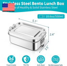 Stainless Steel Bento Box  18 6oz 550ml Metal Lunch Box                               
