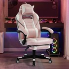 155   Recline Gaming Chair Pu Leather High Back Footrest Lumbar Headrest 350lb