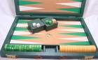 Vintage Crisloid Backgammon 1 5  Bakelite Butterscotch Emerald Swirl Complete