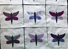 Fabric Quilt Top Blocks 6 Inch Square Purple   Lavender Dragonfly Appliques 9