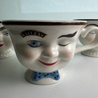 Cute Set Of 3 Vintage Baileys Yum Winking Tea Cups Eye In Good Condition