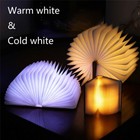 Novelty Portable Folding Wooden Book Lamp Usb Rechargeable Desk Night Light New