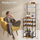5-tier Wine Rack Freestanding Floor  Liquor Bar Stand With Glasses Holder And 4