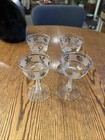 Libbey Silver Foliage Left Stemmed Glasses Vintage Set Of 4