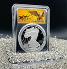 2019 W  1 Silver Eagle Fdoi Denver Pcgs Pr70dcam Cleveland Signed Rare Pop 498