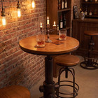 Industrial Bar Table Swivel Round Wooden Top Height Adjustable 38 6-44 4inch Vin