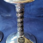 Pair Of Vintage Silverplate Candlesticks Grape Vine Design Made In Spain Plator 