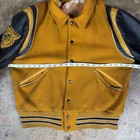 Vintage 60s High School Letterman Varsity Jacket Wool Leather Mens L