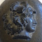 Beautiful 19th Century Antique French Mourning Locket Carved Bog Wood Lock Hair