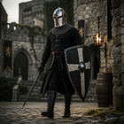 Crusader Templar Helmet Medieval Knight Steel Armor Cosplay Chainmail Hood