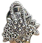 Flower Basket Boquet Silver Tone Vintage 1982 Avon Lapel Hat Pin