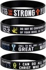 Power Of Faith Christian Bible Verse Silicone Bracelets - Religious Rubber Wr   