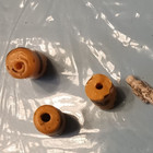 3 Vintage Venetian African Trade Trail Eye Beads Yellow