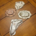 Lot Of 4 Vintage State Souvenir Painted Metal Trinket Dish Ashtray Japan