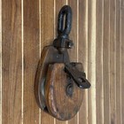 Vintage Single Sheave Wooden Snatch Block Pulley