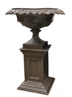 Pair Of Antique Cast Iron Planter Urns Victorian And Neoclassical Revival Design