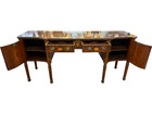Antique 19th C English Georgian Mahogany Satinwood Inlaid Sideboard Buffet