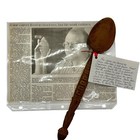 Frank Feathers Hand Carved Wooden Spoon 1934 Provenance Card Washington Cnty Md