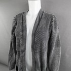 Women Cardigan Sweater Small Gray Chunky Long Artsy Athleisure Lounge Wrap Indie