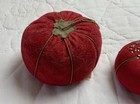 Lot Of Vintage Sewing Items  2 Tomato Pin Cushions  One With Strawberry