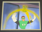 Superfriends Production Animation Cel Of Green Lantern - Hand Painted Background