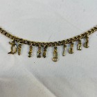 Vintage Disneyland Letter Charm Bracelet Gold Tone Disney Souvenir Jewelry