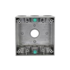  2-gang Weatherproof Box  Seven 3 4 In  Threaded Outlets  Gray 