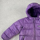 Patagonia Baby Hi-loft Down Sweater Hoody Purple Puffer Jacket Size 3t  stains 