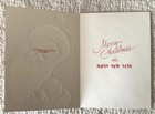 Unused Christmas Santa Hold Toy Bag Embossed Vintage Greeting Card 1960s 1970s
