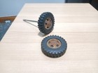 Vintage Tonka Truck Set Of 2  Solid Rubber Tires  And 2 Metal Hub Caps  parts 