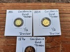 Lot Of 3 California Gold Tokens Fractionals 1854  1876   1881 Fractional Gold