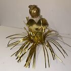 Vintage 1950   s Mcm Tree Topper Angel Gold Foil Tinsel Japan Ornament 6 5 