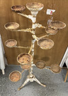 Antique Victorian 12 Dish Swing Arm Plant Stand Tiered Original Patina