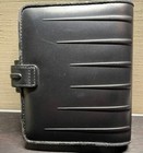 Filofax  Agenda Organizer Planners Covers Croc 6 Hole Black Leather L2