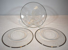 Vintage Clear Glass Salad dessert bread Plates W silver Trim  7 50  - Set Of 3