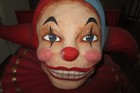 Vtg Jester Circus Clown Paper Mache Jack The Box Halloween Display Sculpture 31 