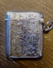 Sterling Silver Antique English T s Edwardian Match Safe Vesta Case 26 g