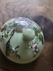 Chinese Antique Celadon Glazed Porcelain Teapot Green Floral Lid Flea Bites Wear